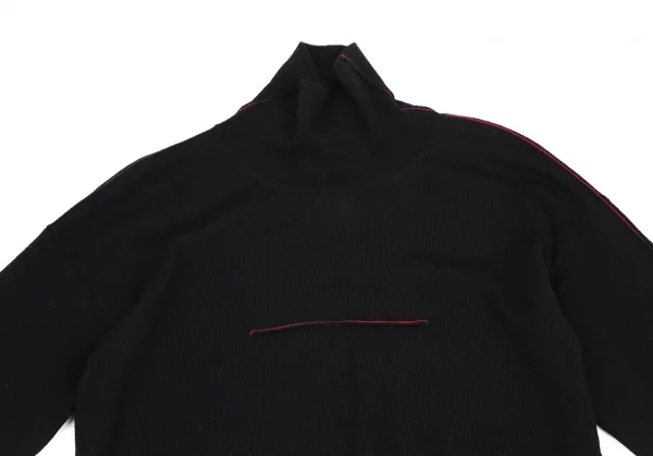 エムエム 6 メゾン マルジェラMM6 MAISON MARGIELA つまみステッチデザインハイネックニット 黒L K-114854_003