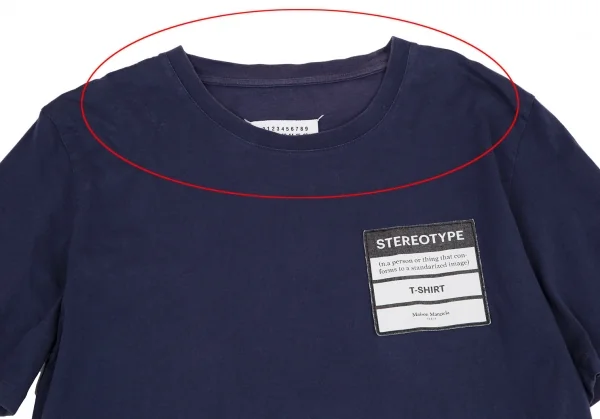 メゾンマルジェラMaison Margiela 10 ステレオタイプパッチTシャツ 紺52 K-114855_002