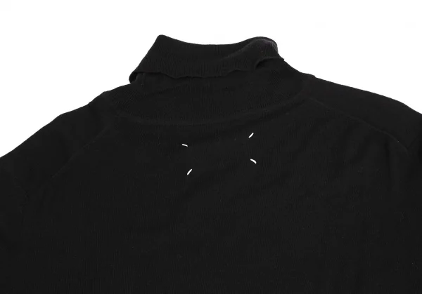 メゾンマルジェラMaison Margiela 14 コットンウールタートルネックエルボーパッチニット 黒XL K-114857_011