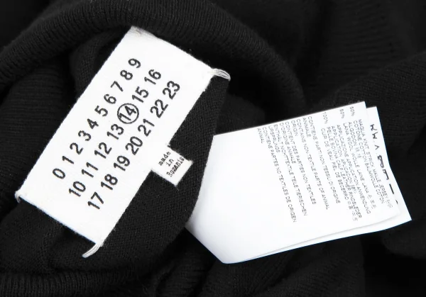 メゾンマルジェラMaison Margiela 14 コットンウールタートルネックエルボーパッチニット 黒XL K-114857_017