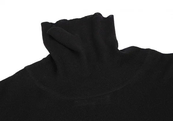 メゾンマルジェラMaison Margiela 14 コットンウールタートルネックエルボーパッチニット 黒XL K-114857_004