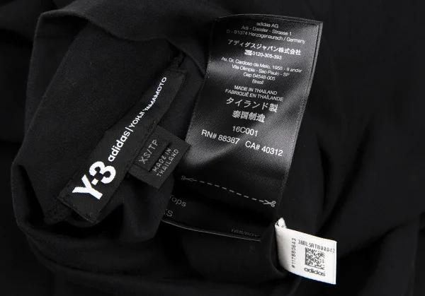 ワイスリーY-3 ストラップデザインハイネックカットソー 黒XS K-114861_016