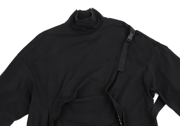 ワイスリーY-3 ストラップデザインハイネックカットソー 黒XS K-114861_002