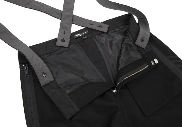 Y-3 Wool Side Zipper Suspenders Dropped Crotch Pants K-114867_004
