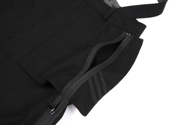 Y-3 Wool Side Zipper Suspenders Dropped Crotch Pants K-114867_005