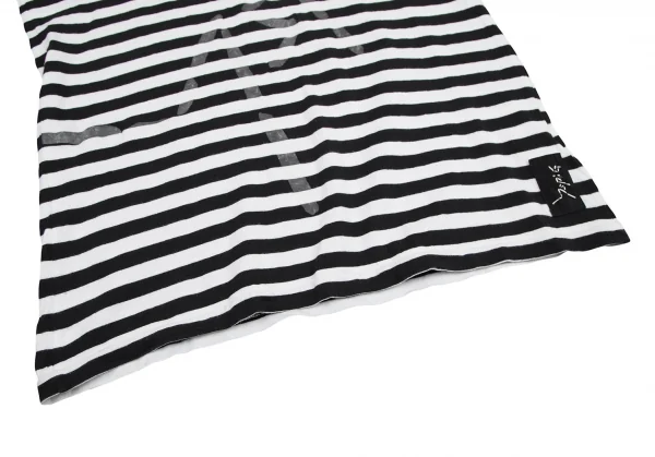 ワイズ ジプシーY's Gipsy ステッチロゴラバープリントボーダーカットソー 白黒4 K-114877_011