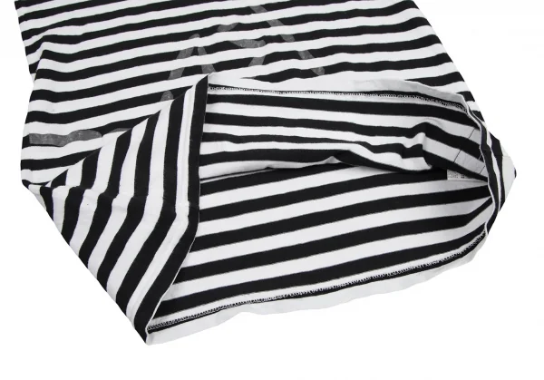 ワイズ ジプシーY's Gipsy ステッチロゴラバープリントボーダーカットソー 白黒4 K-114877_013