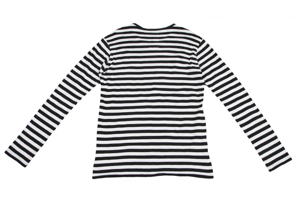 ワイズ ジプシーY's Gipsy ステッチロゴラバープリントボーダーカットソー 白黒4 K-114877_014