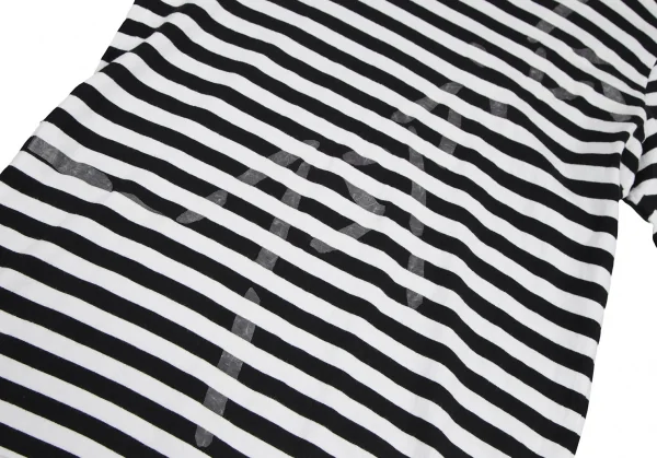 ワイズ ジプシーY's Gipsy ステッチロゴラバープリントボーダーカットソー 白黒4 K-114877_005