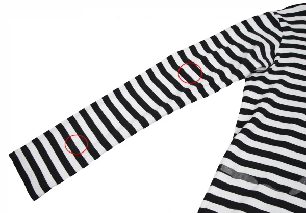 ワイズ ジプシーY's Gipsy ステッチロゴラバープリントボーダーカットソー 白黒4 K-114877_007