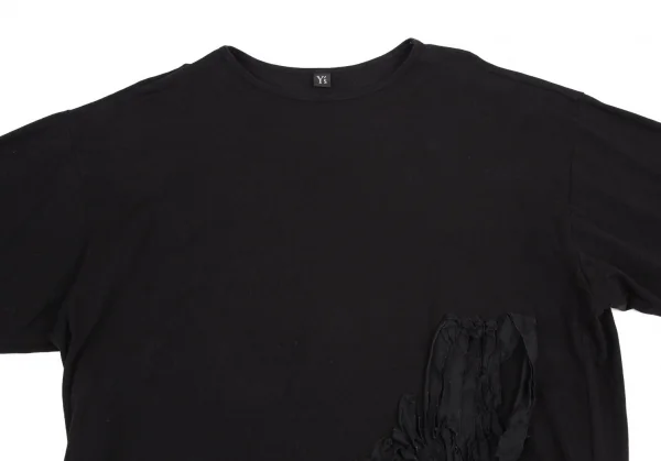 ワイズY's テープ叩きつけデザインビッグシルエットカットソー 黒2 K-114879_003