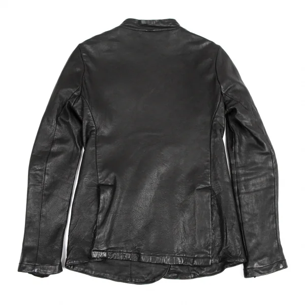 GIORGIO BRATO レザージャケット　本革　裏地　カシミヤ混　40 ジョルジオ ブラットGIORGIO BRATO シープレザーノーカラージャケット