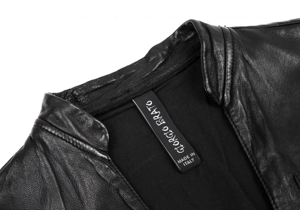 ジョルジオ ブラットGIORGIO BRATO シープレザーノーカラージャケット