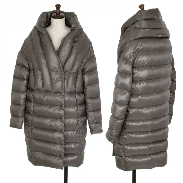ヘルノHERNO ショールカラーダウンコート グレー42 K-114897_001