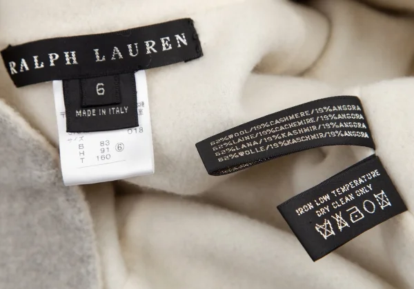 ラルフローレンRalph Lauren カシミヤ混ウールアンゴラフェルトジップブルゾン ライトグレー6 K-114910_014