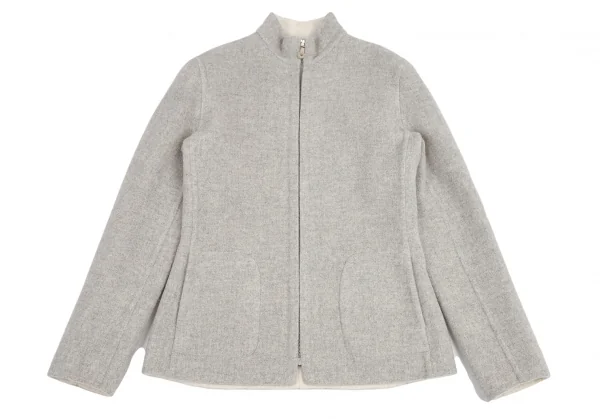 ラルフローレンRalph Lauren カシミヤ混ウールアンゴラフェルトジップブルゾン ライトグレー6 K-114910_002