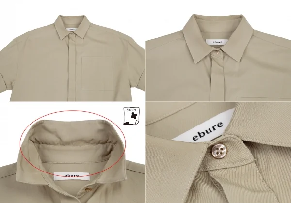 エブールebure レーヨンコットン半袖ブラウスセットアップ ベージュ38 K-114916_004