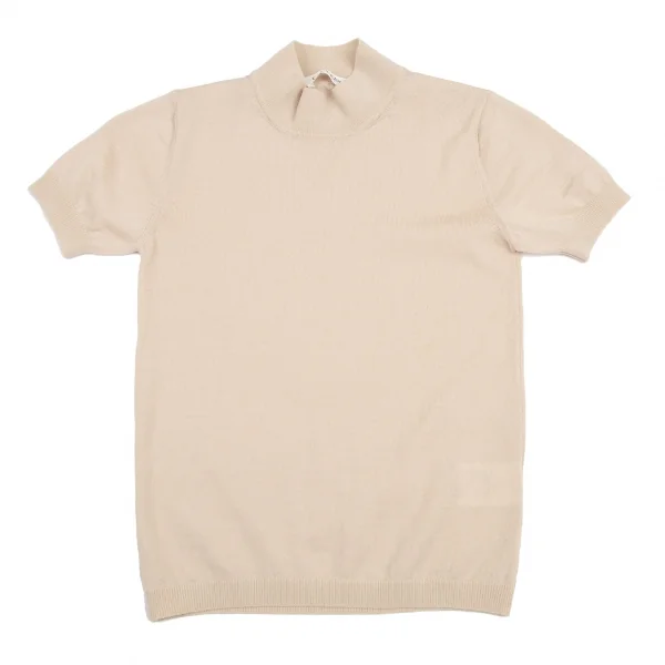 カルバンクラインCalvin Klein ウールハイネック半袖ニット ピンクベージュXS K-114917_002