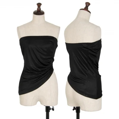 セリーヌCELINE ナイロンアシンメトリータックチューブトップ 黒