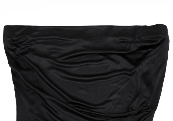 セリーヌCELINE ナイロンアシンメトリータックチューブトップ 黒38 K-114919_003