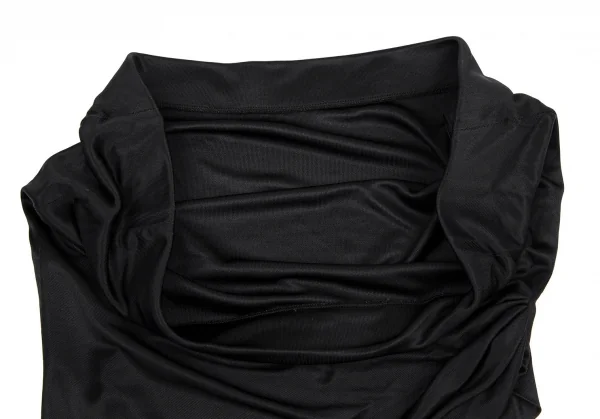 セリーヌCELINE ナイロンアシンメトリータックチューブトップ 黒38 K-114919_004