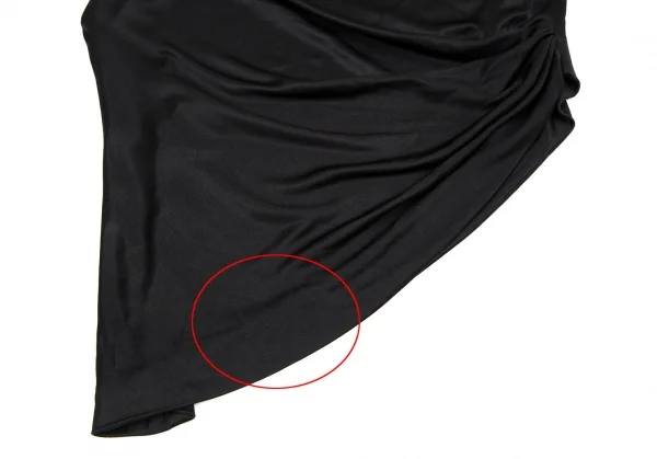 セリーヌCELINE ナイロンアシンメトリータックチューブトップ 黒38 K-114919_005