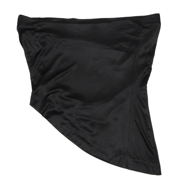 セリーヌCELINE ナイロンアシンメトリータックチューブトップ 黒38 K-114919_009