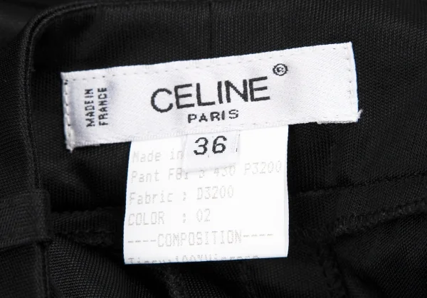 セリーヌCELINE ナイロンワイドパンツ 黒36 K-114920_010