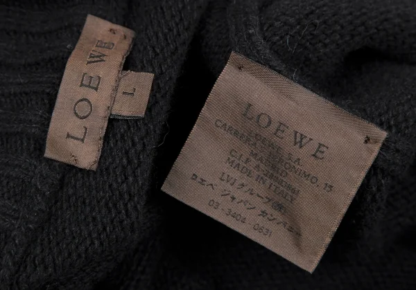 ロエベLOEWE カシミヤニットカーディガン 黒L K-114924_017