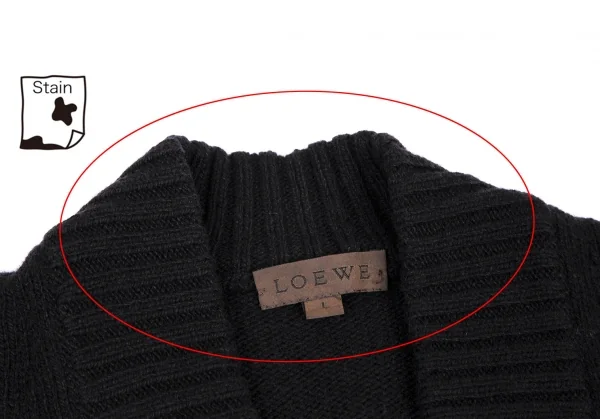 ロエベLOEWE カシミヤニットカーディガン 黒L K-114924_004