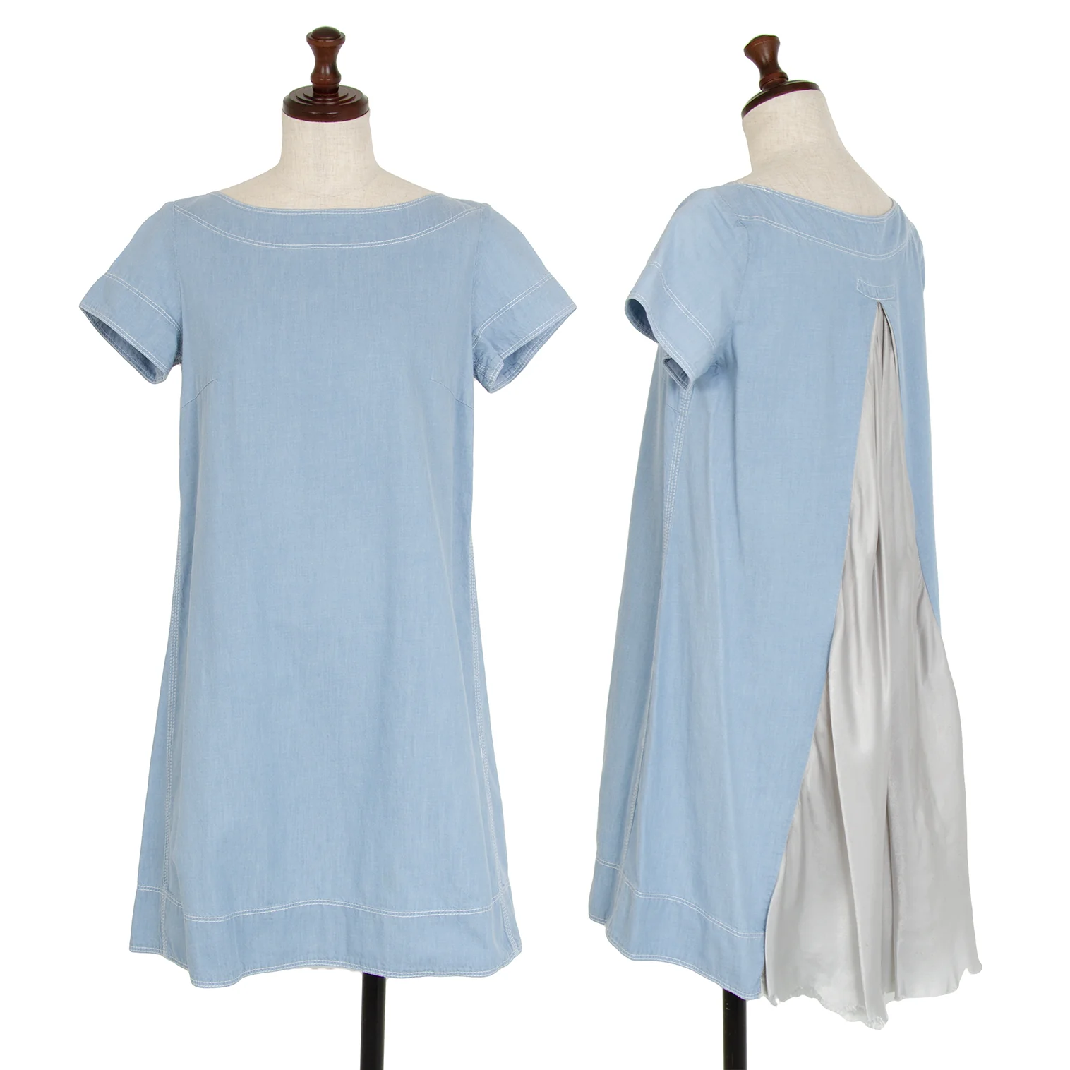 sacai luck Cupra Switching Cotton Dress Sky blue 1 | PLAYFUL