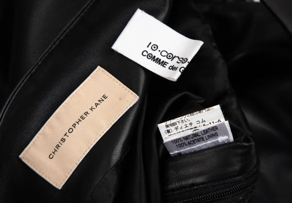 クリストファーケインCHRISTOPHER KANE ディエチコルソコモ10・corso・com ラムレザーサイドジップワンピース 白 黒8 K-114933_018