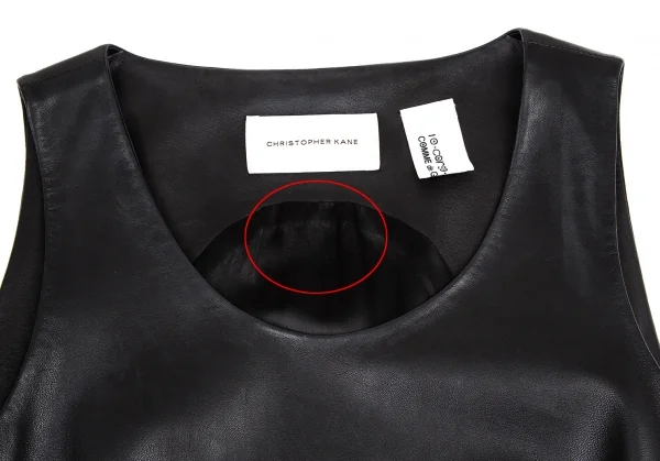クリストファーケインCHRISTOPHER KANE ディエチコルソコモ10・corso・com ラムレザーサイドジップワンピース 白 黒8 K-114933_004