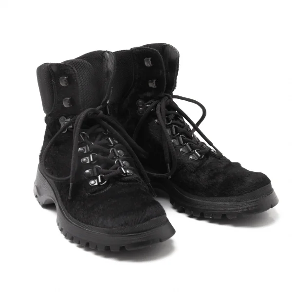 プラダスポーツPRADA SPORT ハラコトレッキングブーツ 黒35 1/2(23.5cm位) K-114934_001