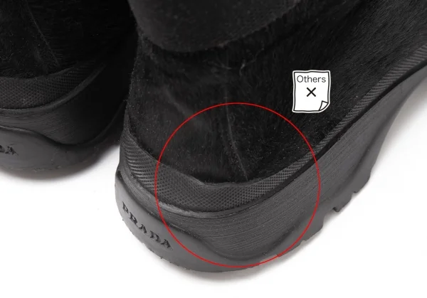 プラダスポーツPRADA SPORT ハラコトレッキングブーツ 黒35 1/2(23.5cm位) K-114934_014
