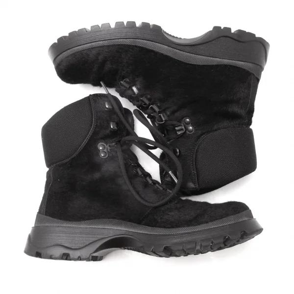 プラダスポーツPRADA SPORT ハラコトレッキングブーツ 黒35 1/2(23.5cm位) K-114934_007