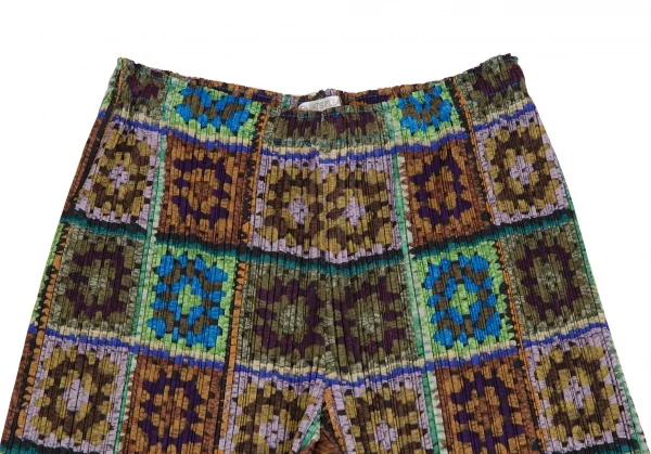 プリーツプリーズPLEATS PLEASE フラワーレースプリントワイドパンツ マルチ3 K-114942_002
