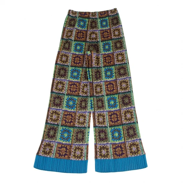 プリーツプリーズPLEATS PLEASE フラワーレースプリントワイドパンツ マルチ3 K-114942_006