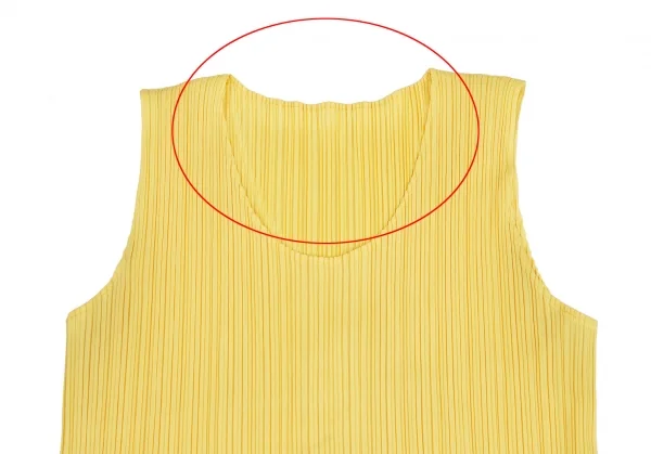 プリーツプリーズPLEATS PLEASE ノースリーブマキシワンピース 黄色3 K-114973_003