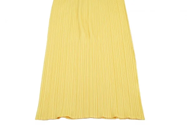プリーツプリーズPLEATS PLEASE ノースリーブマキシワンピース 黄色3 K-114973_006