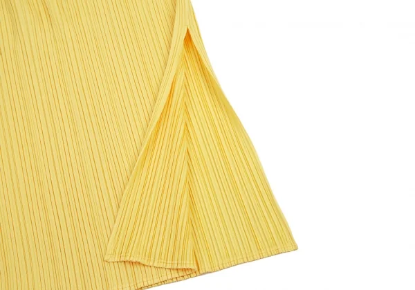 プリーツプリーズPLEATS PLEASE ノースリーブマキシワンピース 黄色3 K-114973_007