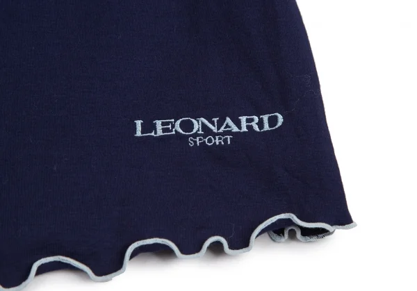 レオナールLEONARD SPORT フラワー刺繍プリントTシャツ 紺他42 K-114998_007