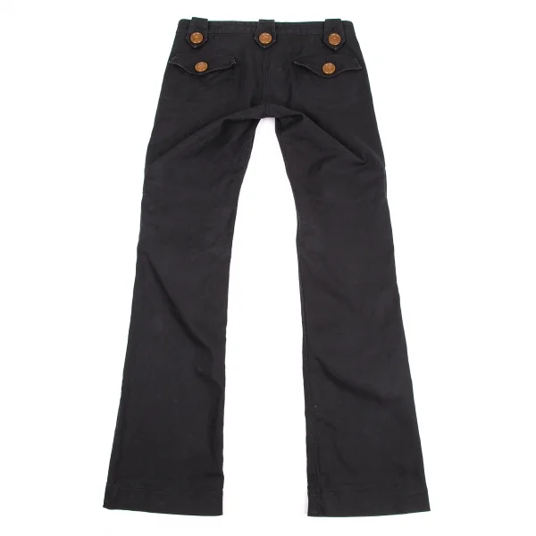 ヴィヴィアンウエストウッド レッドレーベルVivienne Westwood Red Label ストレッチコットンビッグボタンデザインパンツ 黒3 K-115004_012