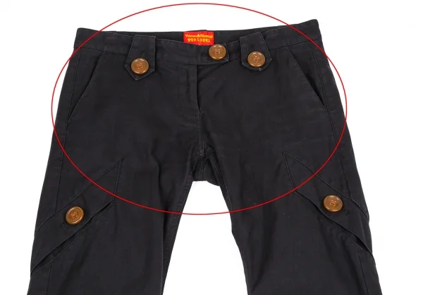 ヴィヴィアンウエストウッド レッドレーベルVivienne Westwood Red Label ストレッチコットンビッグボタンデザインパンツ 黒3 K-115004_002