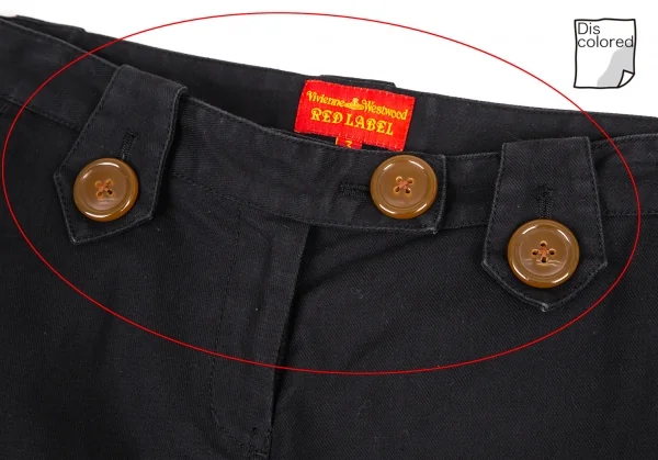 ヴィヴィアンウエストウッド レッドレーベルVivienne Westwood Red Label ストレッチコットンビッグボタンデザインパンツ 黒3 K-115004_003