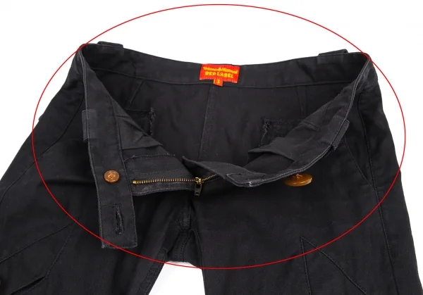 ヴィヴィアンウエストウッド レッドレーベルVivienne Westwood Red Label ストレッチコットンビッグボタンデザインパンツ 黒3 K-115004_004