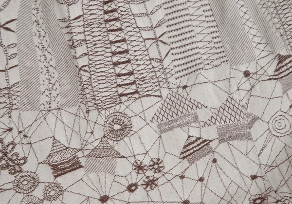 ベルンハルトウィルヘルムBernhard Willhelm ドリームキャッチャージャガード半袖ワンピース 茶36 K-115005_015