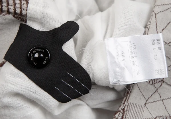 ベルンハルトウィルヘルムBernhard Willhelm ドリームキャッチャージャガード半袖ワンピース 茶36 K-115005_019