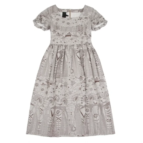 ベルンハルトウィルヘルムBernhard Willhelm ドリームキャッチャージャガード半袖ワンピース 茶36 K-115005_002