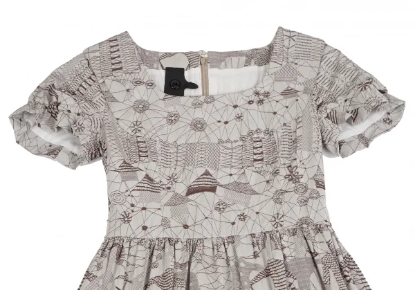 ベルンハルトウィルヘルムBernhard Willhelm ドリームキャッチャージャガード半袖ワンピース 茶36 K-115005_003